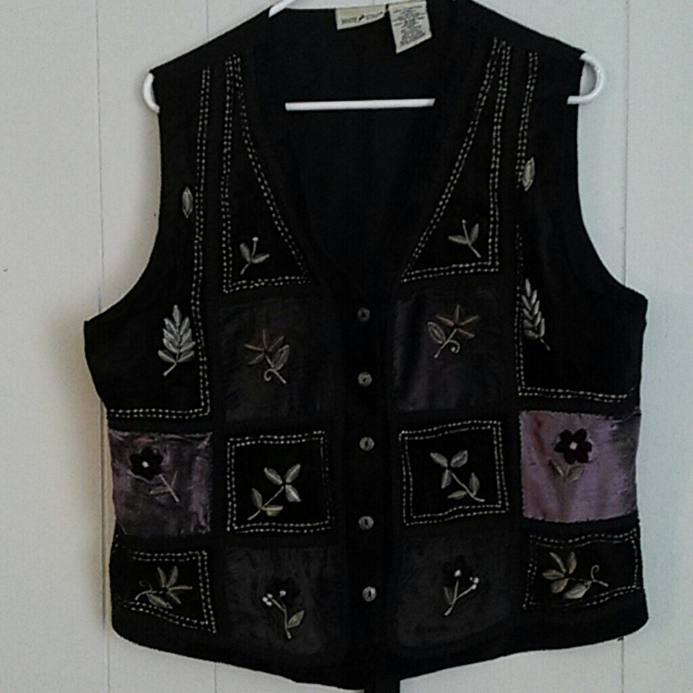 Purple embroidered vest